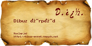 Dibuz Árpád névjegykártya